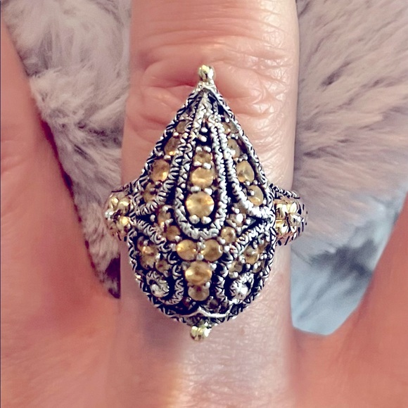 Rare Barbara Bixby Sterling Silver 18k Gold Citrine Ring❤️